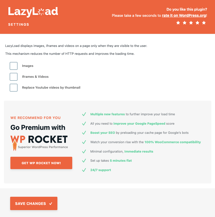 Lazy Load WP Rocket