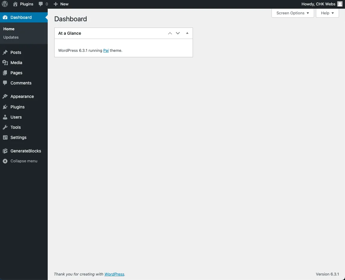 wordpress-dashboard WordPress หน้า Dashboard